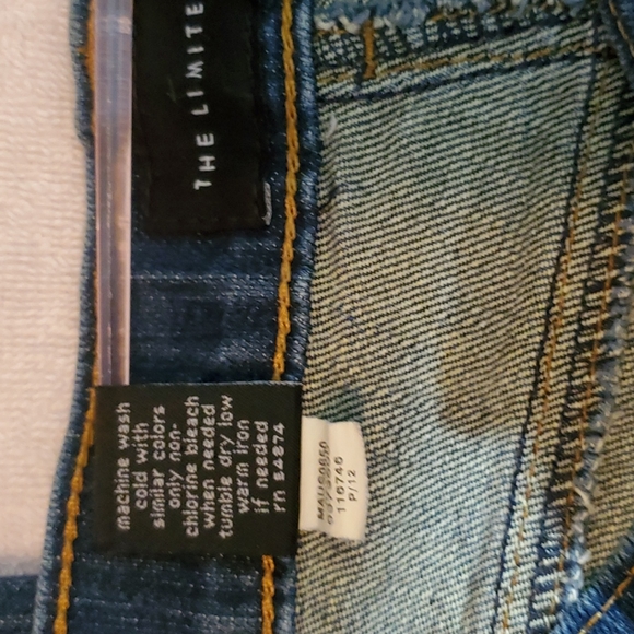 THE LIMITED Womens Long Indigo Blue 5-Pocket Mid-Rise Jeans-EUC-Sz 8L - Picture 12 of 17